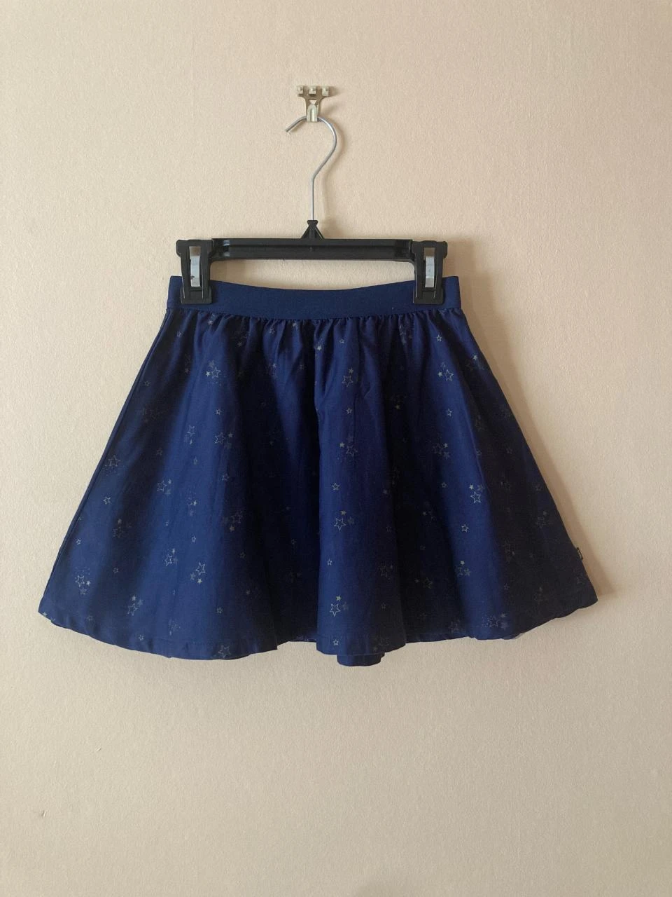Jupe évasée Okaïdi bleue étoiles dorées 8 ans
